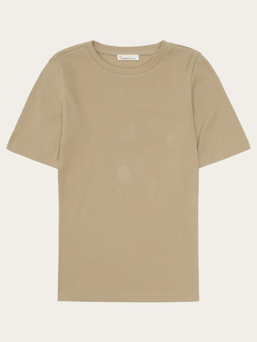 KnowledgeCotton Apparel - WMN Rib t-shirt T-shirts 1495 Twill