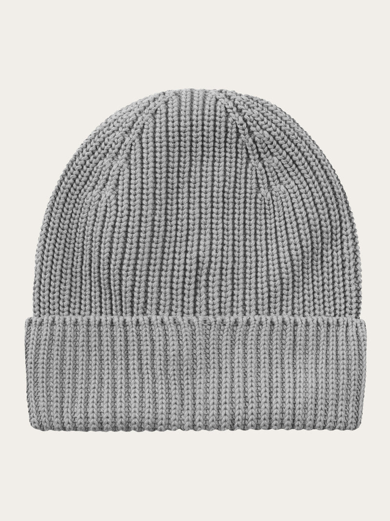 KnowledgeCotton Apparel - UNI Ribbing hat Hats 1012 Grey Melange