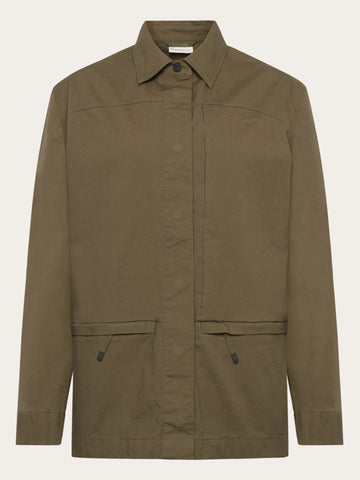 KnowledgeCotton Apparel - WMN Ripstop overshirt Jackets 1068 Burned Olive