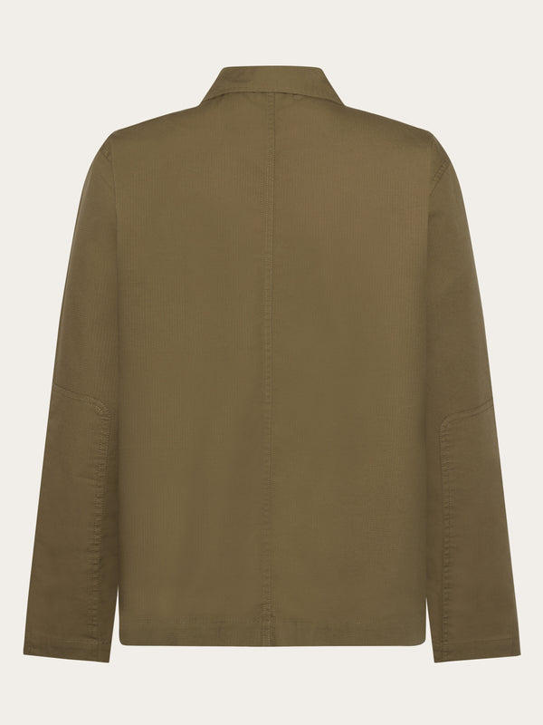 KnowledgeCotton Apparel - MEN Ripstop overshirt - GOTS/Vegan Jackets 1068 Burned Olive