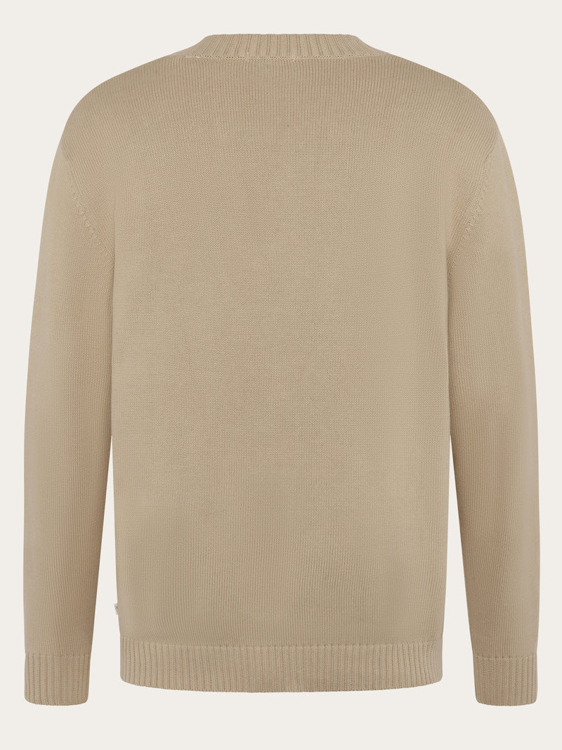 KnowledgeCotton Apparel - MEN SOS Jacquard knitted Cardigan GOTS/Vegan Knits 1228 Light feather gray