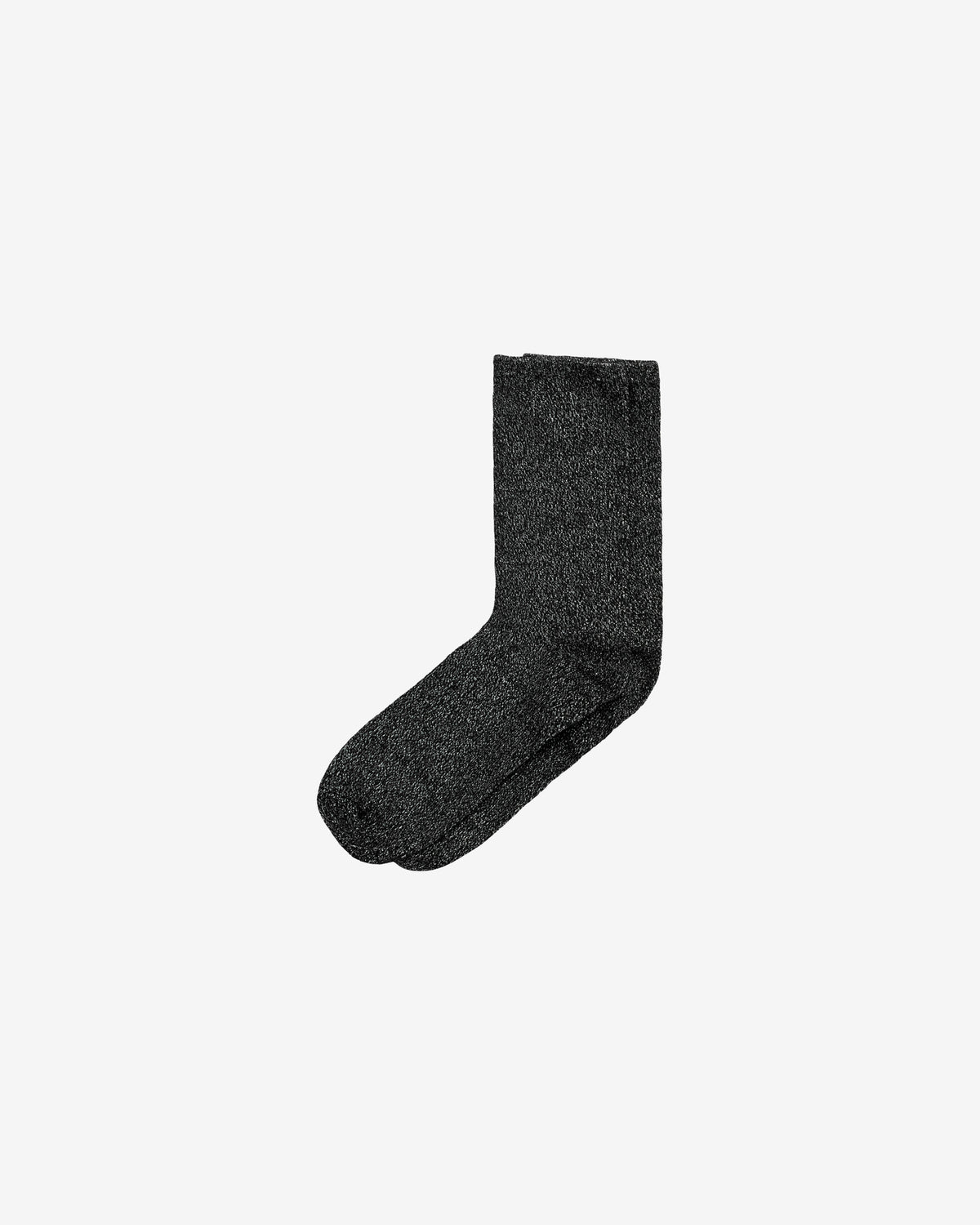 KnowledgeCotton Apparel - WMN Single pack Glitter socks Socks 1300 Black Jet