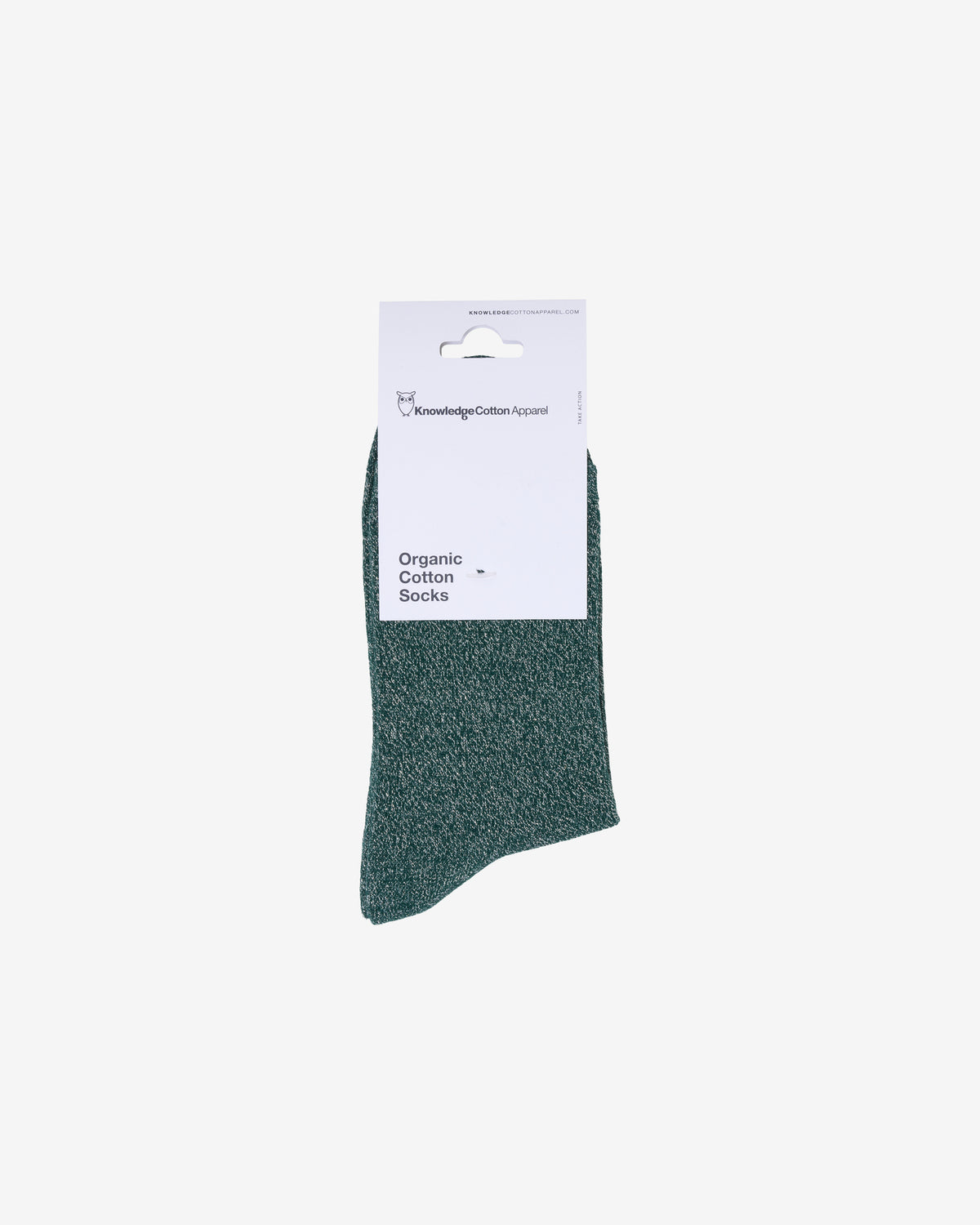 KnowledgeCotton Apparel - WMN Single pack Glitter socks Socks 1362 Trekking Green