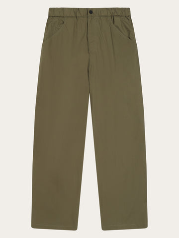 KnowledgeCotton Apparel - WMN Sky relaxed vent ripstop 90 pants Pants 1068 Burned Olive