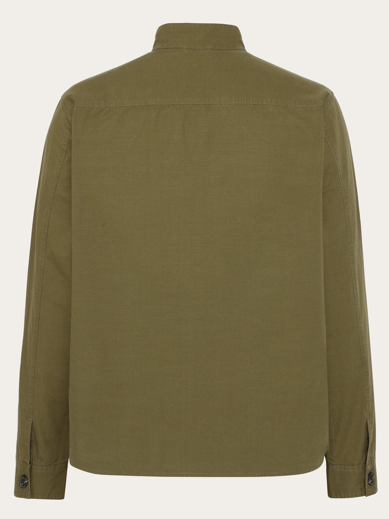 KnowledgeCotton Apparel - MEN Slub overshirt - GOTS/Vegan Overshirts 1068 Burned Olive