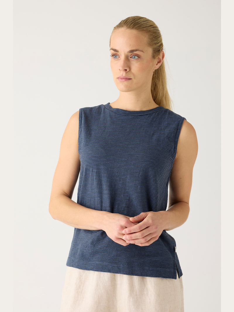 KnowledgeCotton Apparel - WMN Slub tanktop - GOTS/Vegan T-shirts 8036 Navy