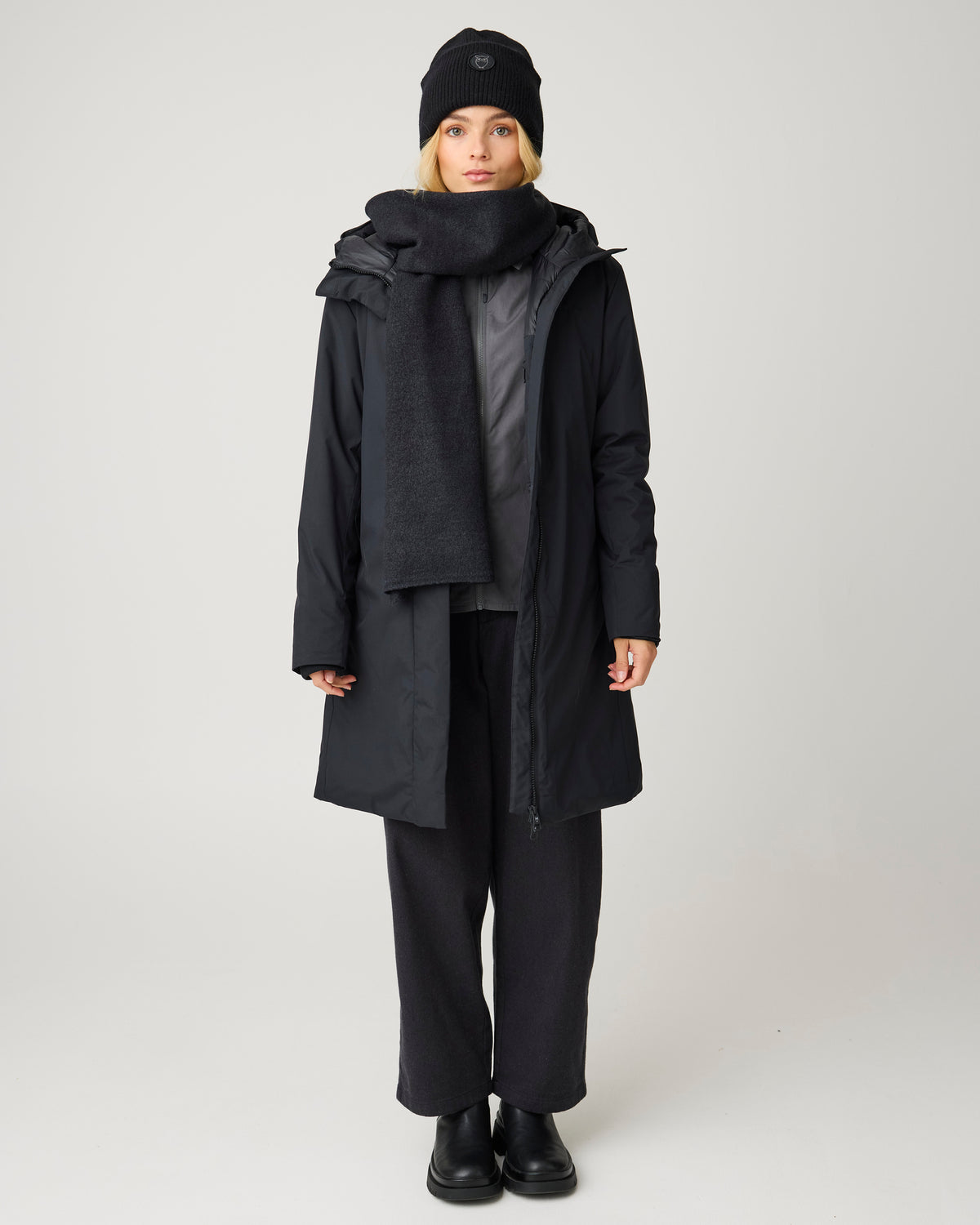 KnowledgeCotton Apparel - WMN Soft Shell Parka Jackets 1300 Black Jet