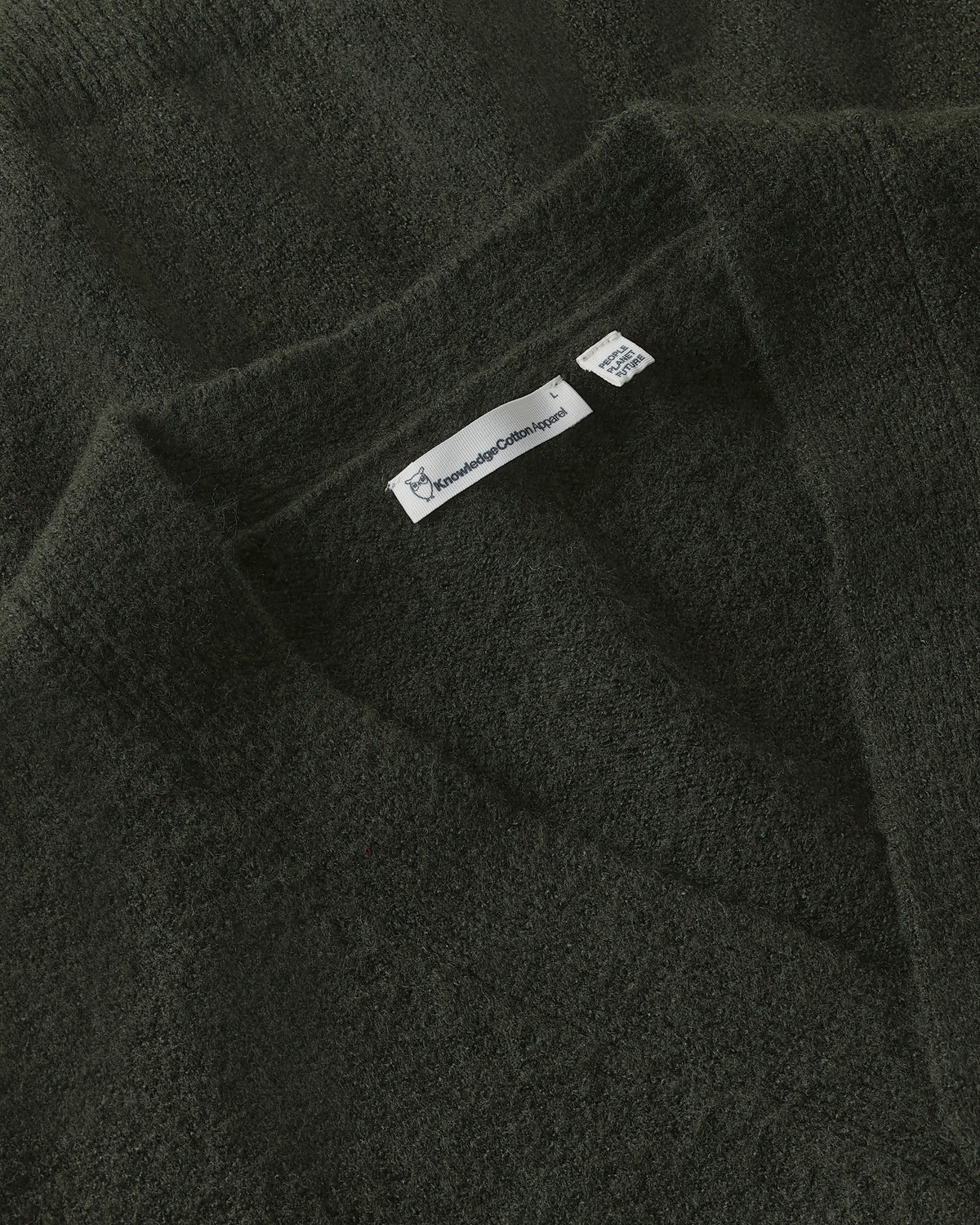 KnowledgeCotton Apparel - MEN Soufflé yarn cardigan Knits 1090 Forest Night