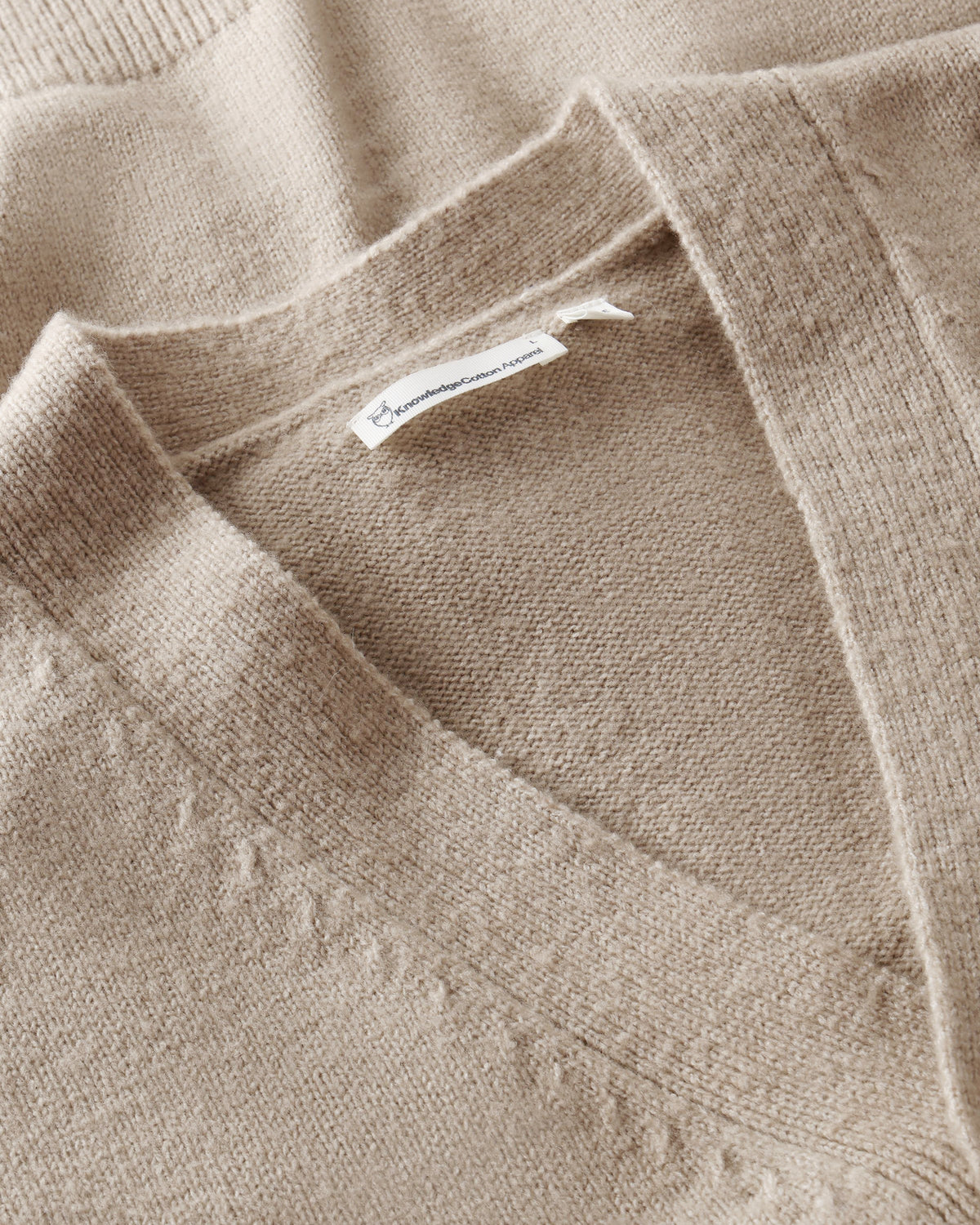 KnowledgeCotton Apparel - MEN Soufflé yarn cardigan Knits 1228 Light feather gray