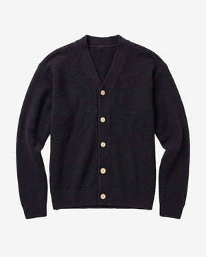 KnowledgeCotton Apparel - MEN Soufflé yarn cardigan Knits 1412 Night Sky