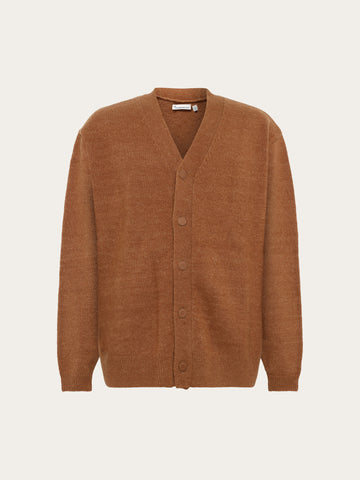 KnowledgeCotton Apparel - MEN Soufflé yarn cardigan Knits 1499 Lion