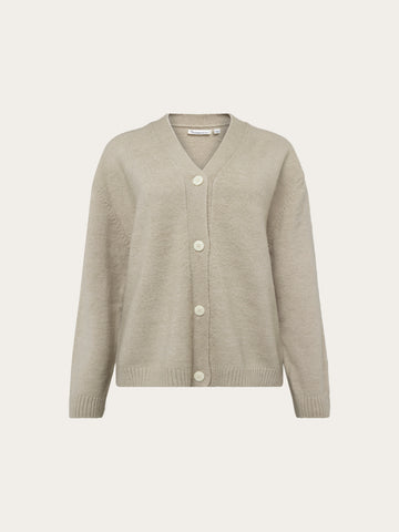 KnowledgeCotton Apparel - WMN Soufflé yarn cardigan Knits 1228 Light feather gray