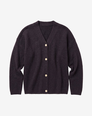 KnowledgeCotton Apparel - WMN Soufflé yarn cardigan Knits 1300 Black Jet