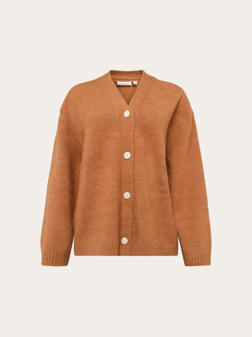 KnowledgeCotton Apparel - WMN Soufflé yarn cardigan Knits 1499 Lion