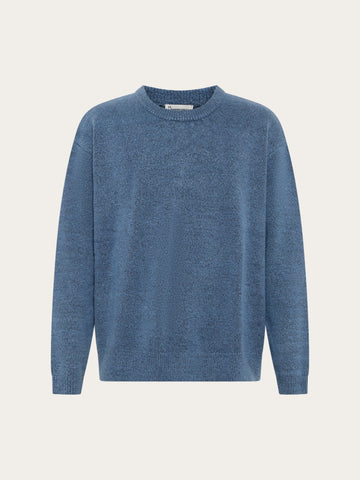 KnowledgeCotton Apparel - MEN Soufflé yarn sweater Knits 1226 Vintage Indigo