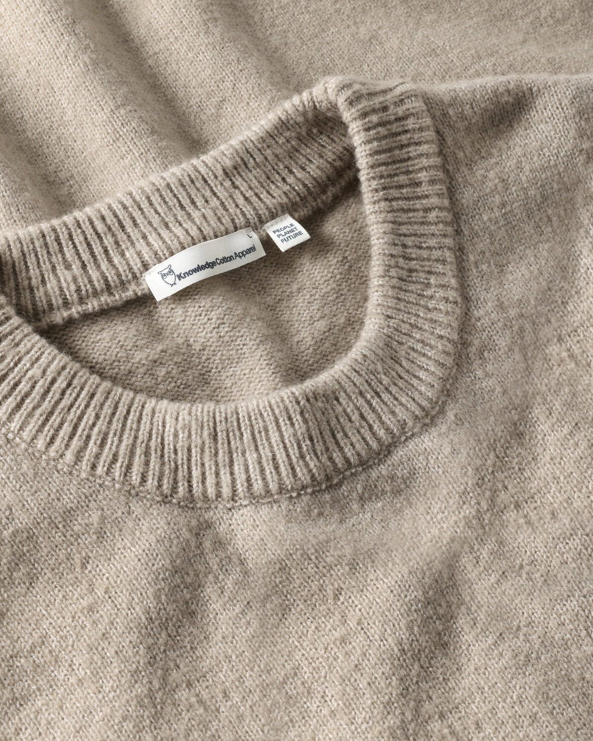 KnowledgeCotton Apparel - MEN Soufflé yarn sweater Knits 1228 Light feather gray