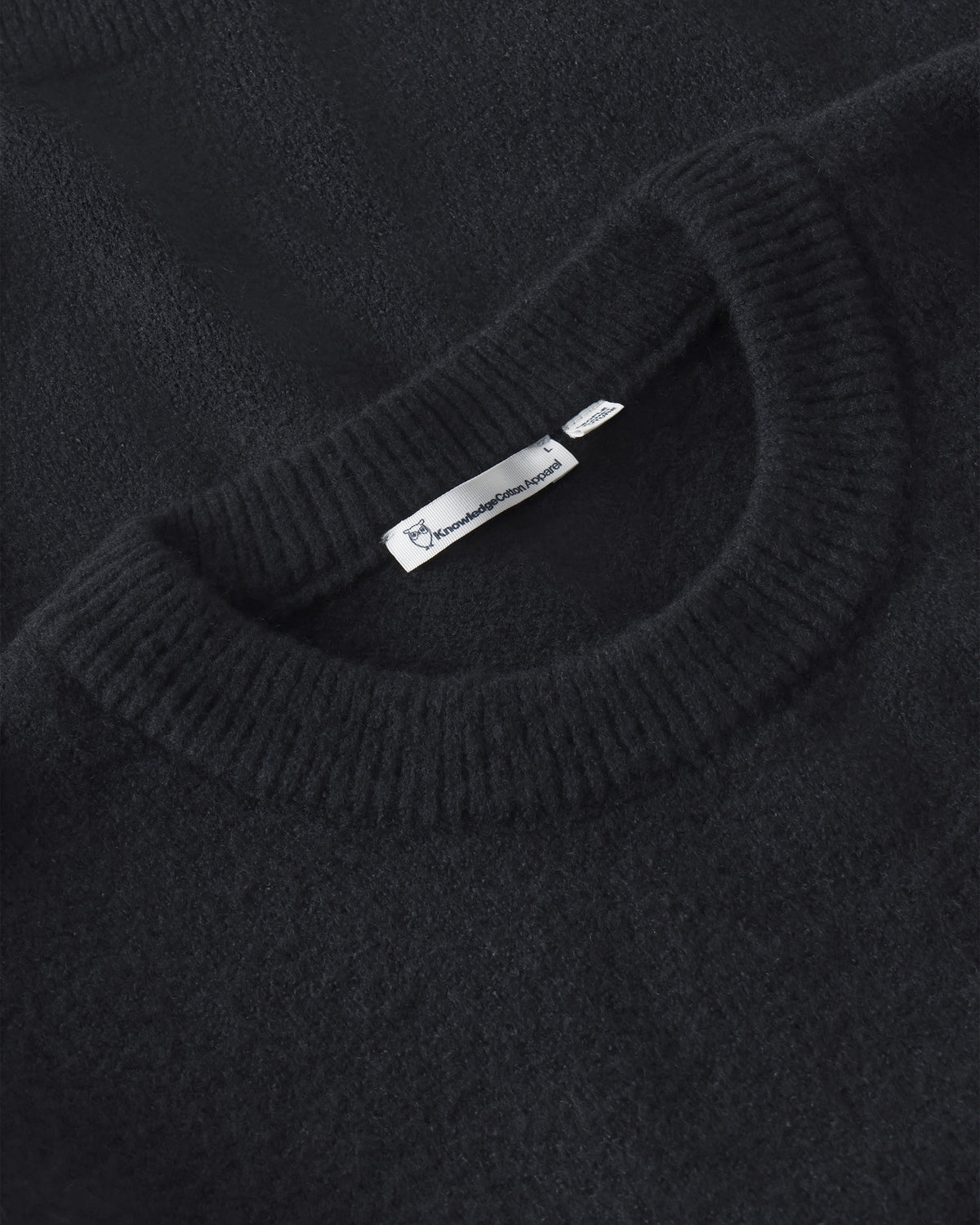 KnowledgeCotton Apparel - MEN Soufflé yarn sweater Knits 1300 Black Jet