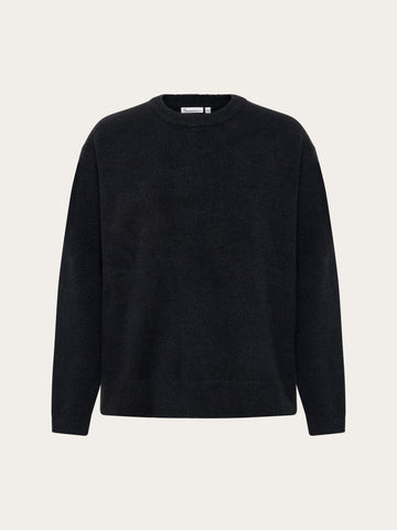 KnowledgeCotton Apparel - MEN Soufflé yarn sweater Knits 1300 Black Jet