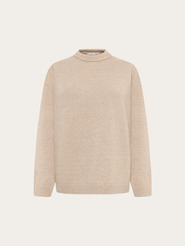 KnowledgeCotton Apparel - WMN Soufflé yarn sweater Knits 1228 Light feather gray