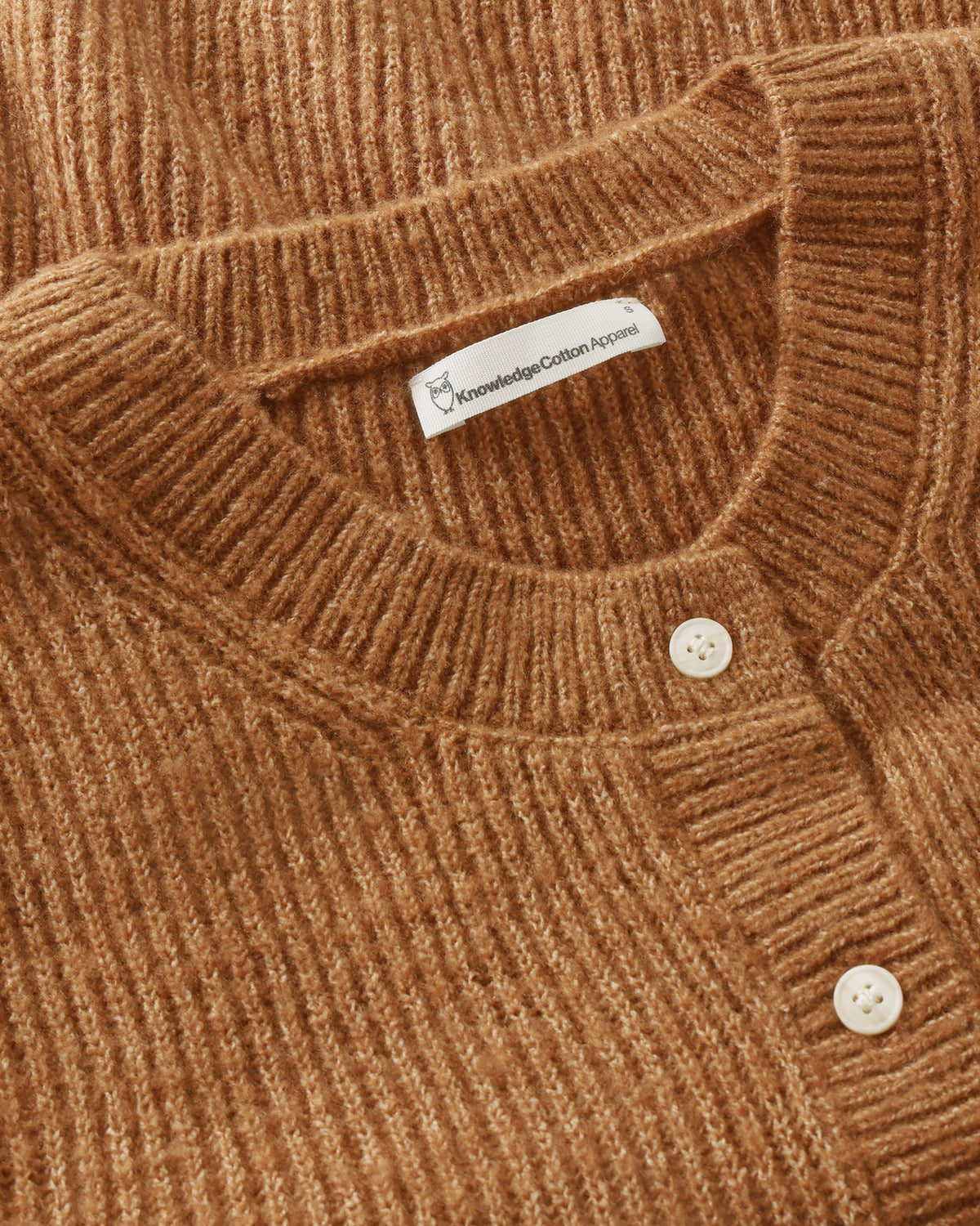 KnowledgeCotton Apparel - WMN Soufflé yarn vest Knits 1499 Lion