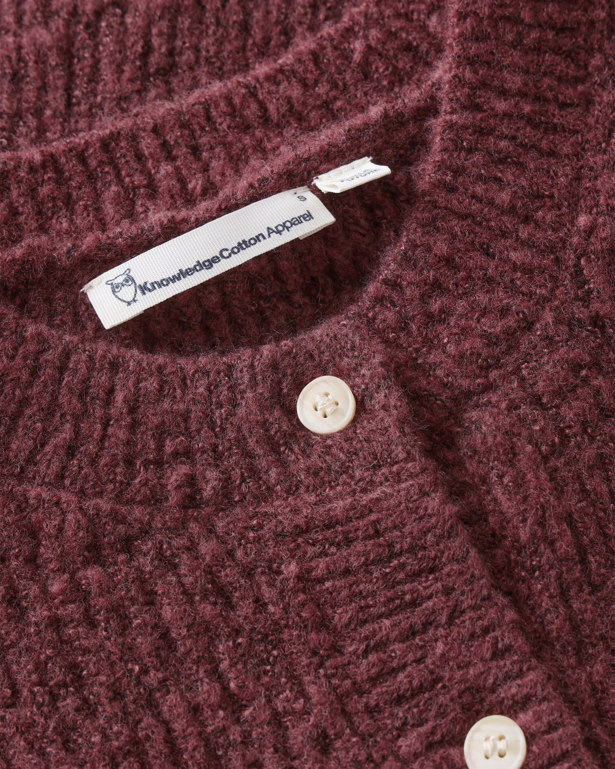 KnowledgeCotton Apparel - WMN Soufflé yarn vest Knits 1500 Burgundy