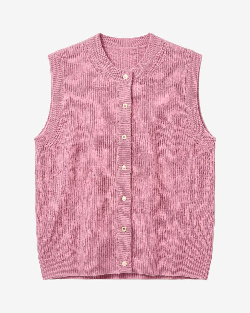 KnowledgeCotton Apparel - WMN Soufflé yarn vest Knits 1503 Orchid Haze