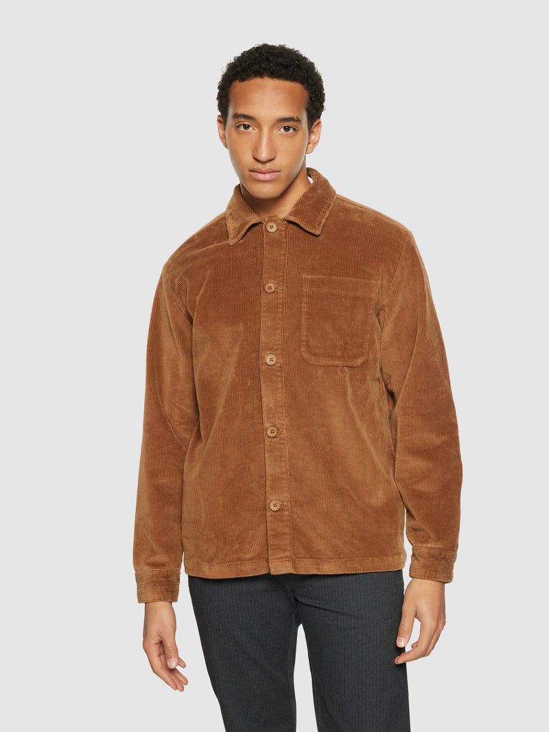 KnowledgeCotton Apparel - MEN Stretched 8-wales corduroy overshirt Overshirts 1121 Dachshund