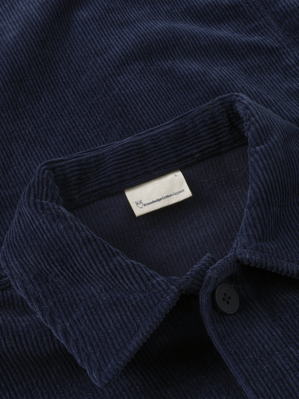 KnowledgeCotton Apparel - MEN Stretched 8-wales corduroy overshirt Overshirts 1412 Night Sky