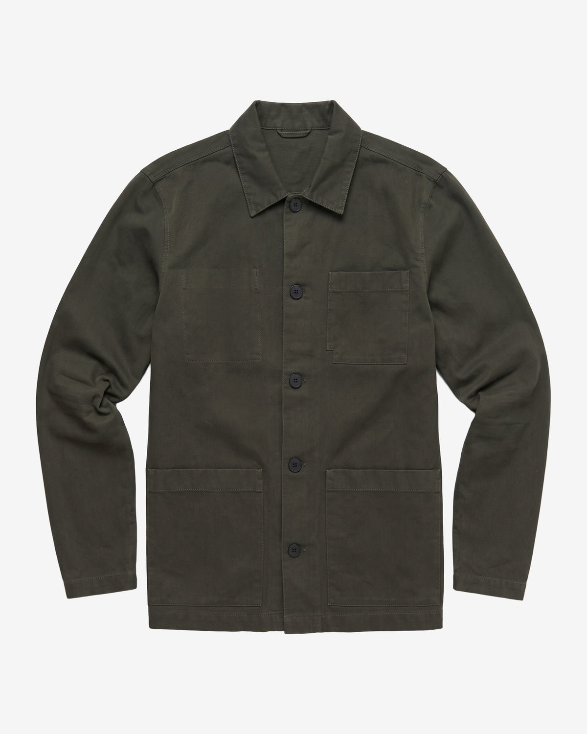 KnowledgeCotton Apparel - MEN Twill overshirt Overshirts 1090 Forest Night