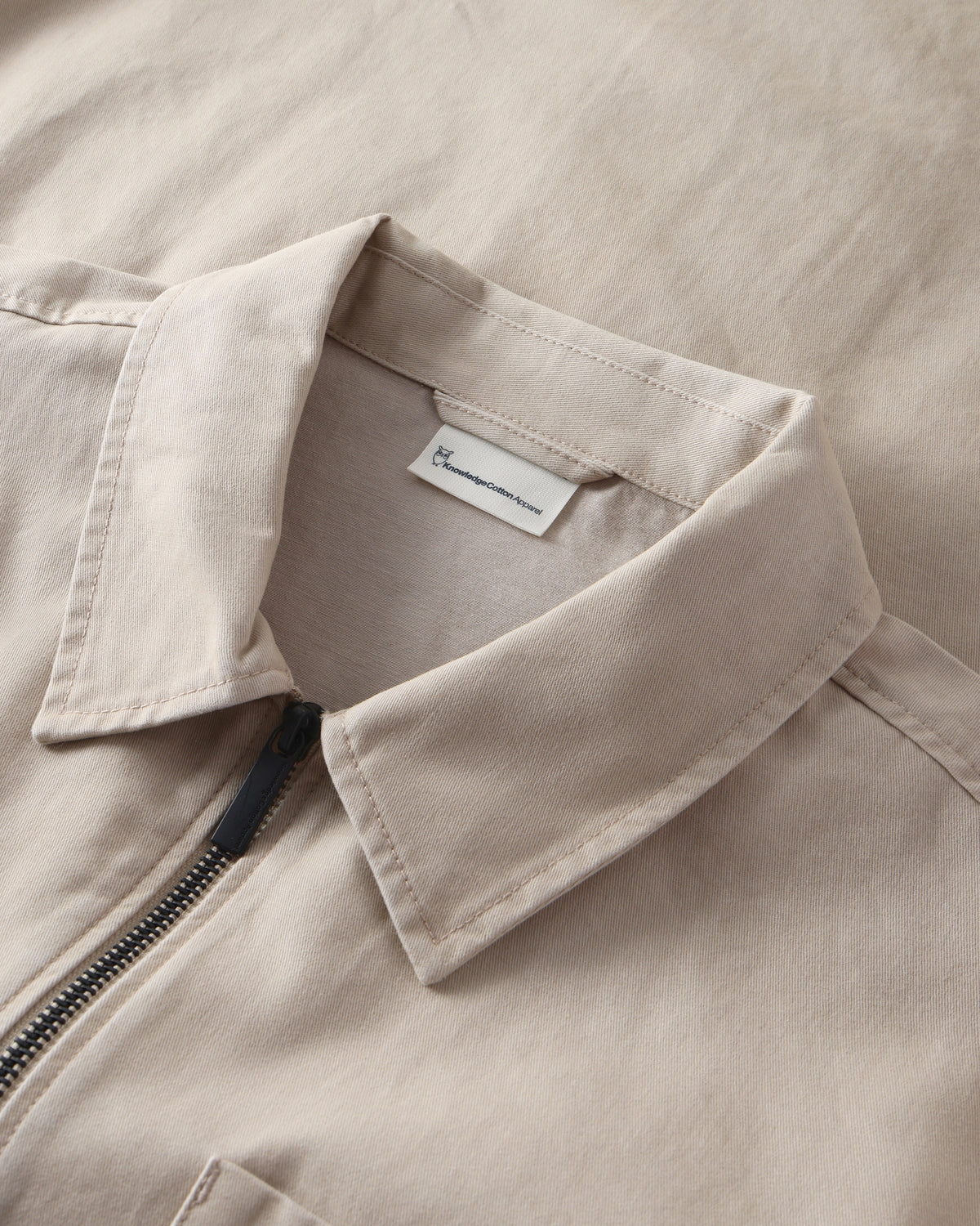KnowledgeCotton Apparel - MEN Twill zip overshirt Overshirts 1228 Light feather gray
