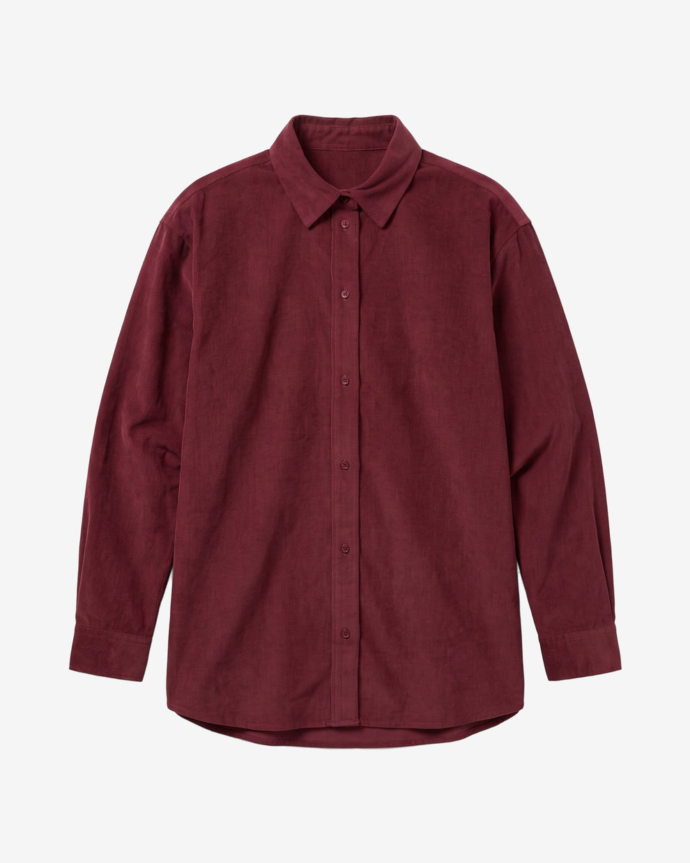 KnowledgeCotton Apparel - WMN Vega relaxed corduroy shirt Shirts 1500 Burgundy