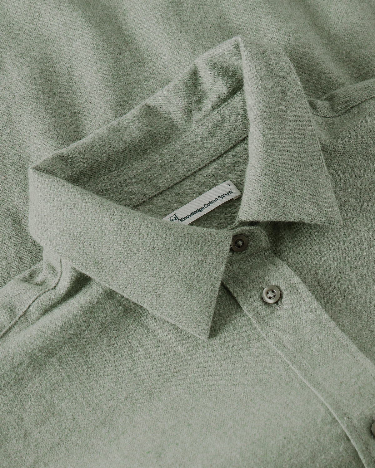 KnowledgeCotton Apparel - WMN Vega relaxed flannel shirt Shirts 1396 Lily Pad