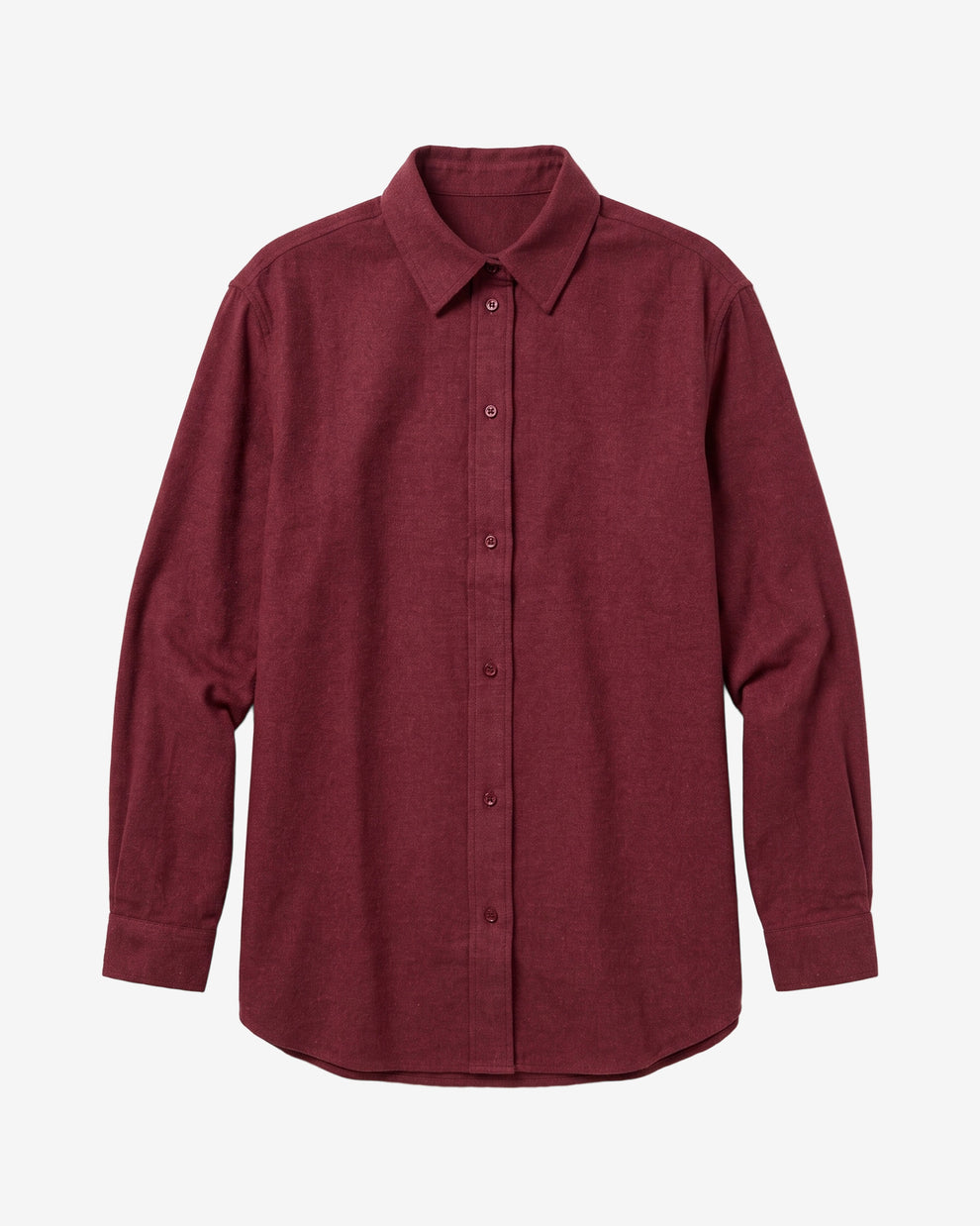 KnowledgeCotton Apparel - WMN Vega relaxed flannel shirt Shirts 1500 Burgundy