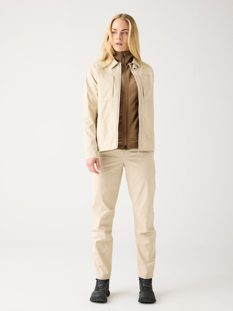 KnowledgeCotton Apparel - WMN Vent Canvas 200 classic pants - GOTS/Vegan Pants 1228 Light feather gray