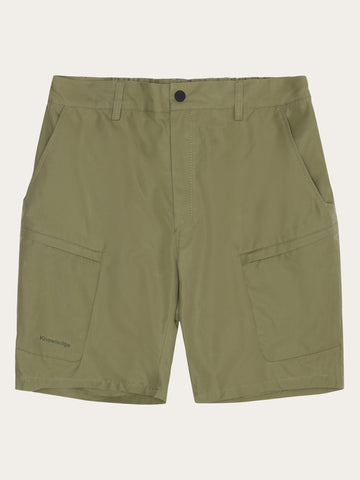 KnowledgeCotton Apparel - MEN Vent canvas 200 shorts Shorts 1068 Burned Olive