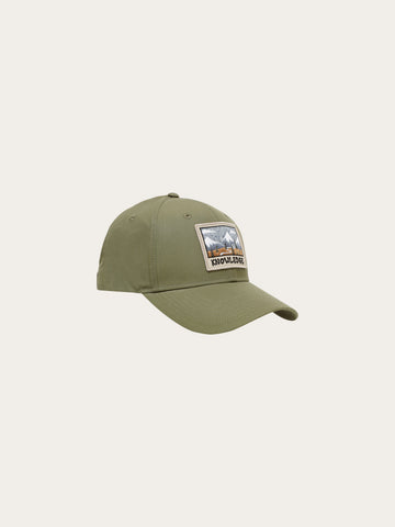 KnowledgeCotton Apparel - UNI Vent canvas 200 badge cap Caps 1068 Burned Olive