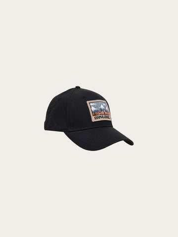 KnowledgeCotton Apparel - UNI Vent canvas 200 badge cap Caps 1300 Black Jet