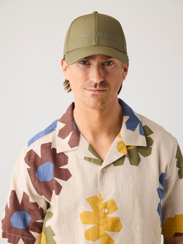 KnowledgeCotton Apparel - UNI Vent canvas 200 cap Caps 1068 Burned Olive