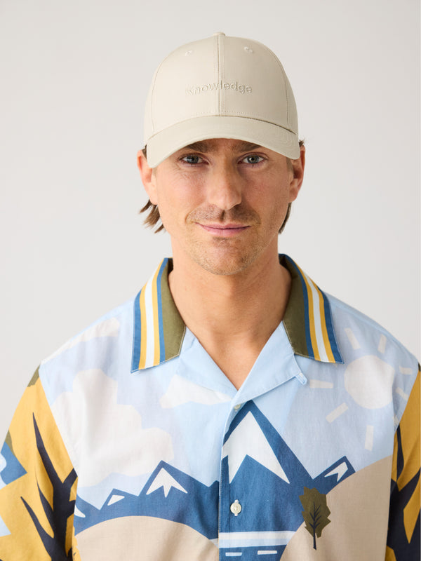 KnowledgeCotton Apparel - UNI Vent canvas 200 cap Caps 1228 Light feather gray