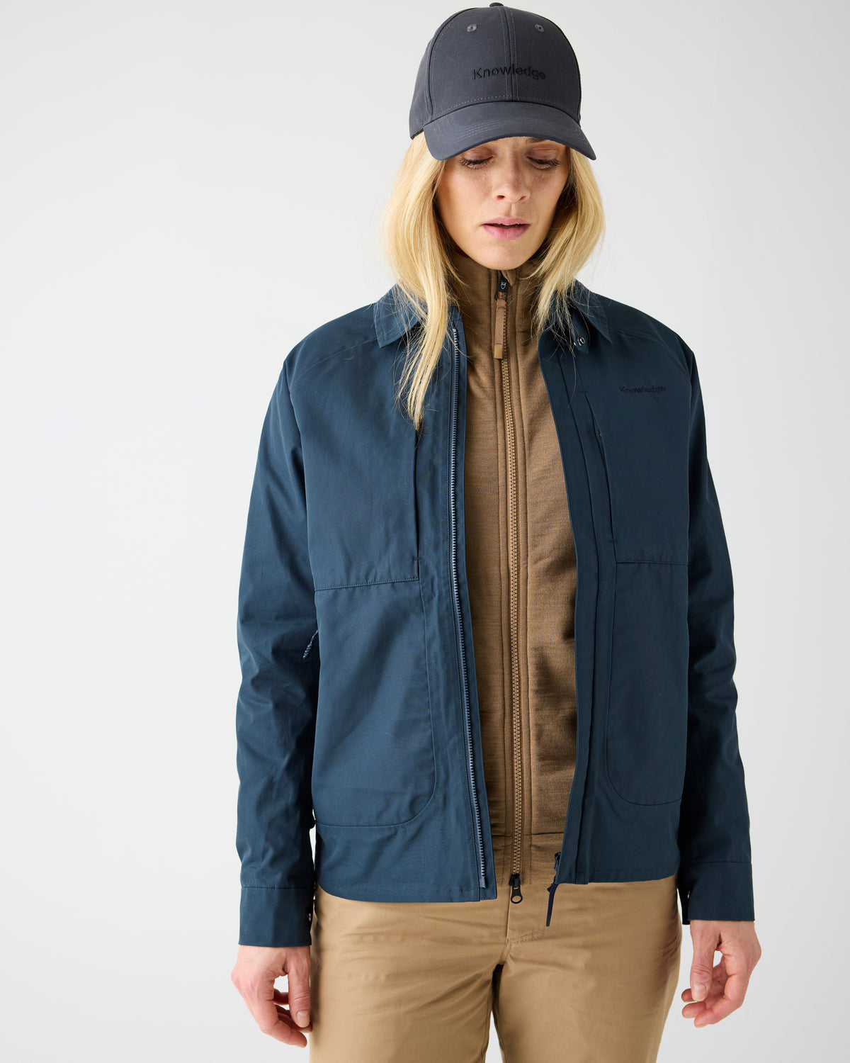 KnowledgeCotton Apparel - WMN Vent canvas 200 jacket Jackets 1001 Total Eclipse