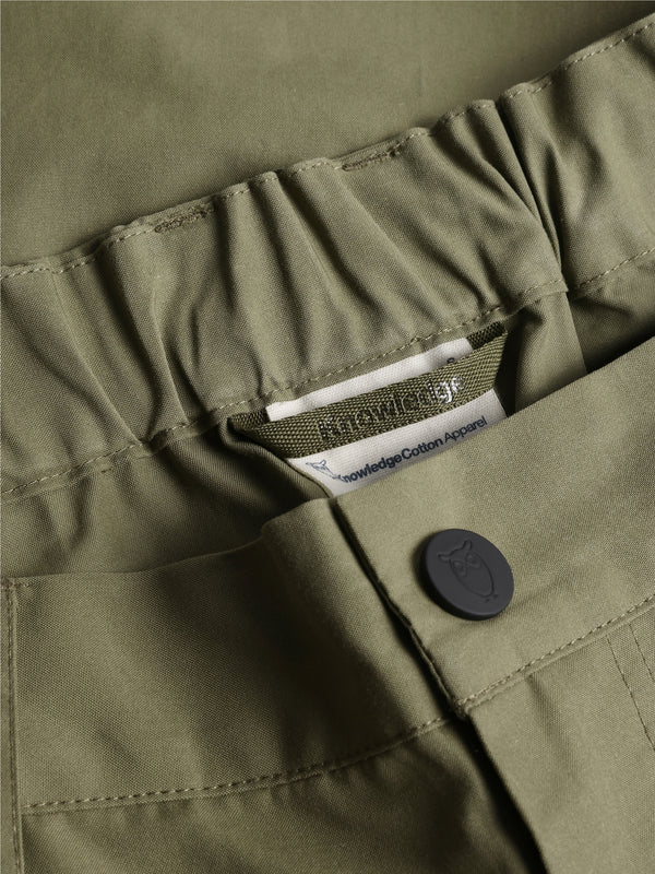 KnowledgeCotton Apparel - WMN Vent canvas 200 pants Pants 1068 Burned Olive