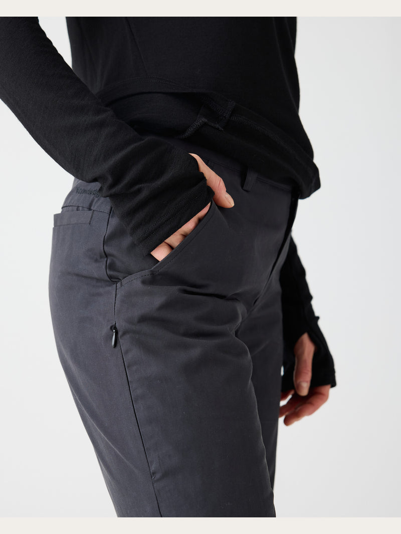 KnowledgeCotton Apparel - WMN Vent canvas 200 pants Pants 1300 Black Jet