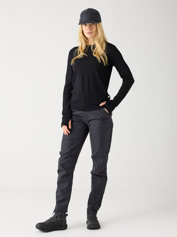 KnowledgeCotton Apparel - WMN Vent canvas 200 pants Pants 1300 Black Jet