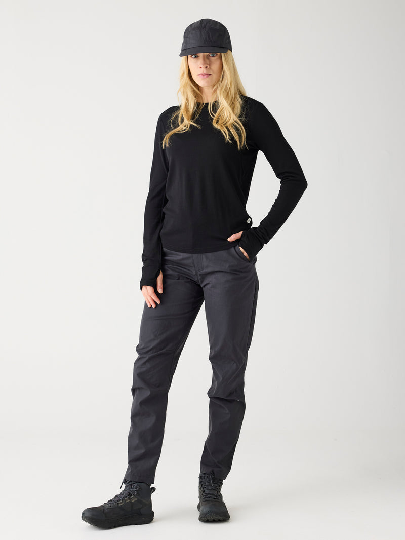 KnowledgeCotton Apparel - WMN Vent canvas 200 pants Pants 1300 Black Jet