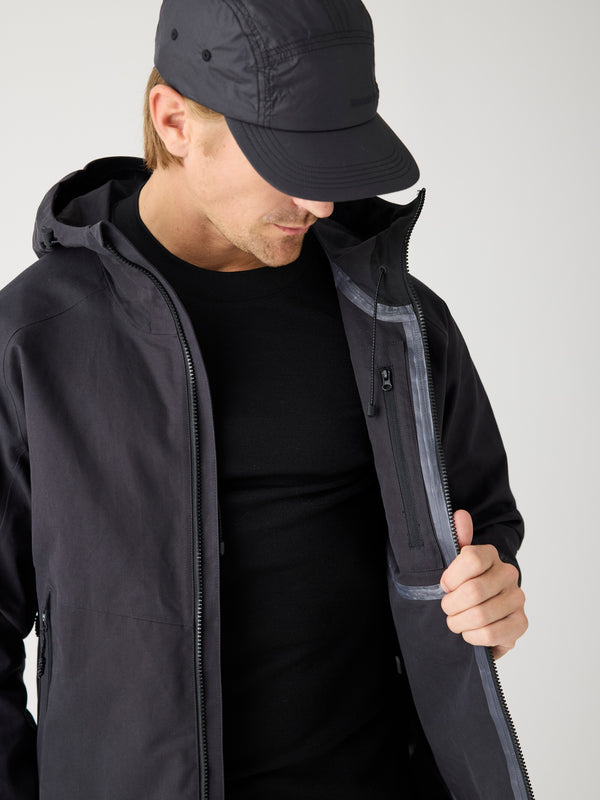 KnowledgeCotton Apparel - MEN Vent canvas 270 shell jacket Jackets 1300 Black Jet