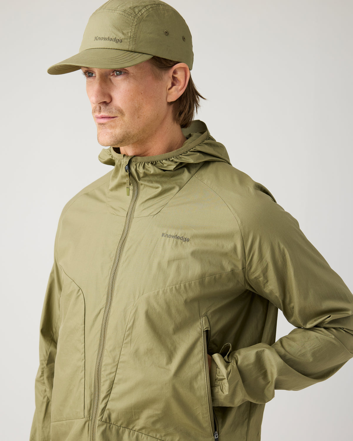 KnowledgeCotton Apparel - MEN Vent ripstop 90 jacket Jackets 1068 Burned Olive
