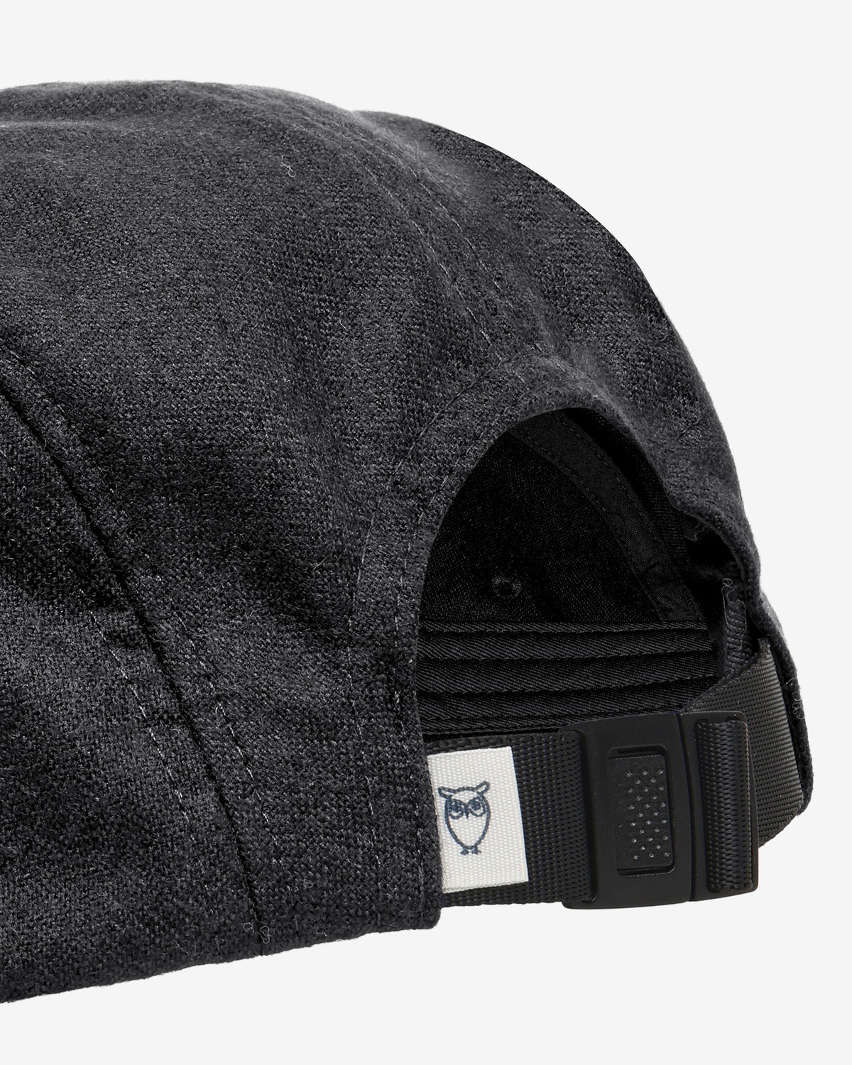 KnowledgeCotton Apparel - UNI Wool 5-panel cap Caps 1073 Dark Grey Melange