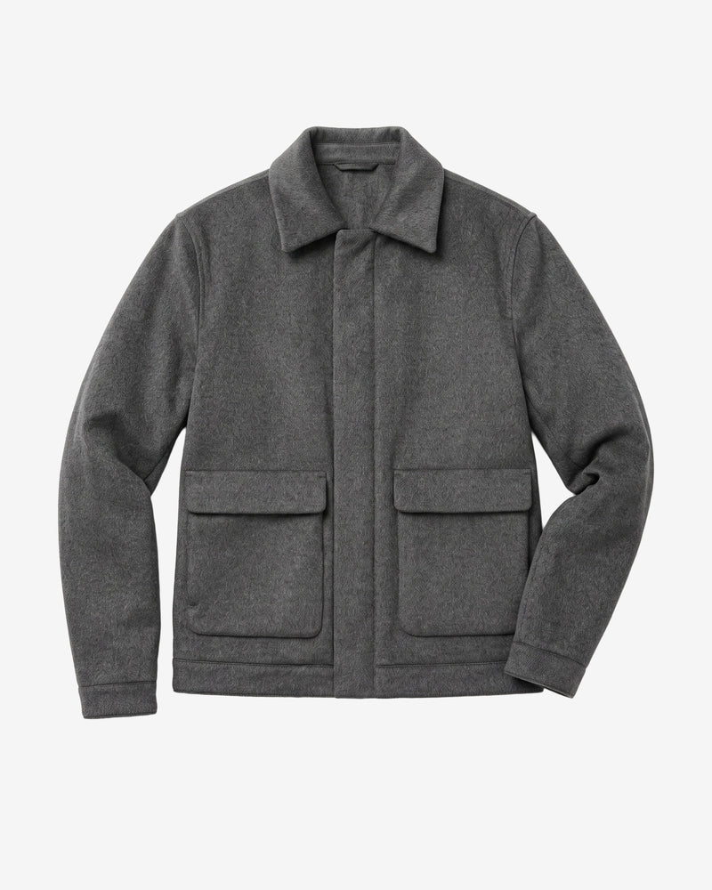 KnowledgeCotton Apparel - MEN Wool Jacket Jackets 1073 Dark Grey Melange