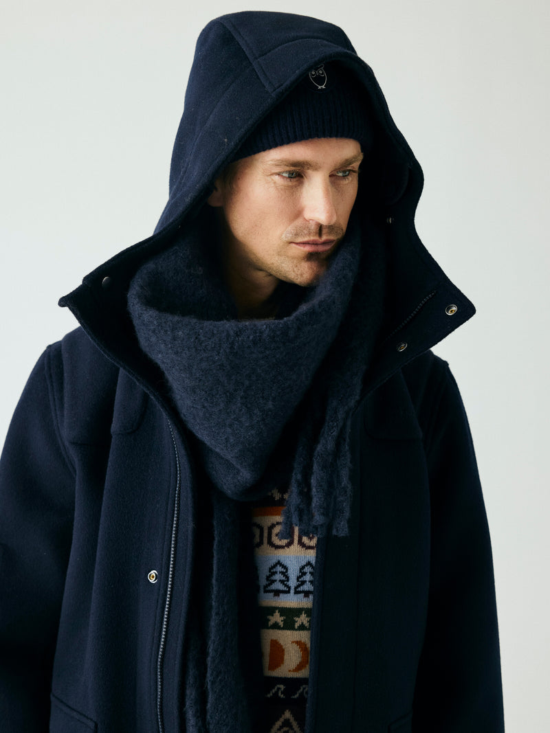 KnowledgeCotton Apparel - MEN Wool duffel coat Jackets 1412 Night Sky
