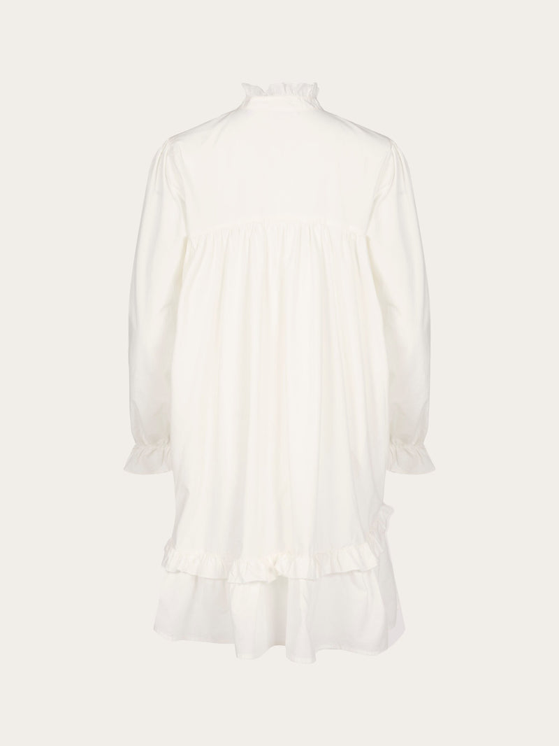KnowledgeCotton Apparel - WMN A-shape poplin dress Dresses 1334 Snow White